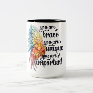 Inspirierend Du Bist Mutig Zweifarbige Tasse