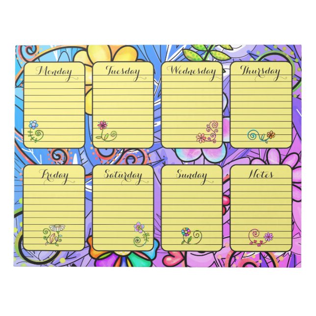 Inspirierend florale Weekly-Planer-Träne aus dem E Notizblock (Vorderseite)