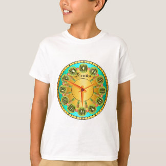 Inspirierend Fruchtdesign Metallische Blaue Uhr T-Shirt