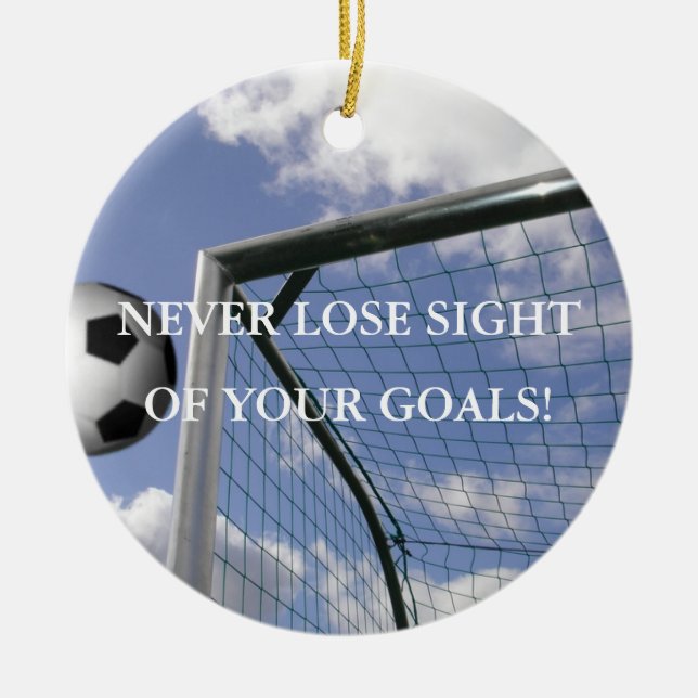 Inspirierend Fußball-Ziel-Verzierung Keramikornament (Vorne)