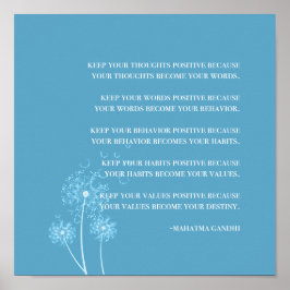 Inspirierend | Gandhi Zitat Positives Denken Poster
