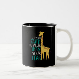 Inspirierend Giraffen-Glaube höher als Furcht Zweifarbige Tasse
