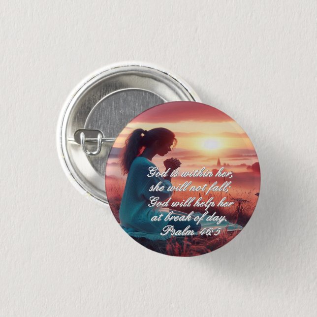 'Inspirierend Glaube' Runder Button (Vorne & Hinten)