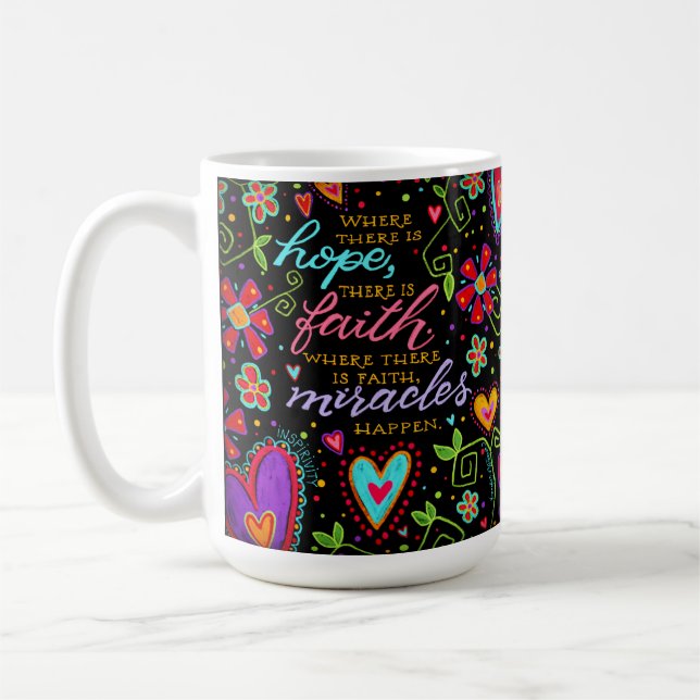 Inspirierend Glaubensmirakles wirken floral inspir Kaffeetasse (Links)