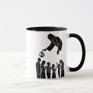 Inspirierend Gott reicht zur Erde Schwarz & Weiß Tasse