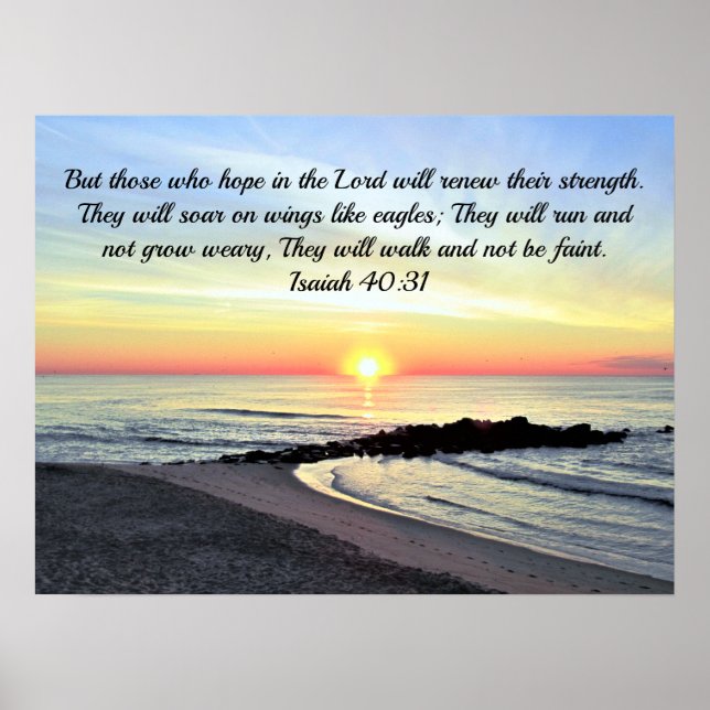 Inspirierend Isaiah 40:31 Sonnenaufgang-Bibelverse Poster (Vorne)