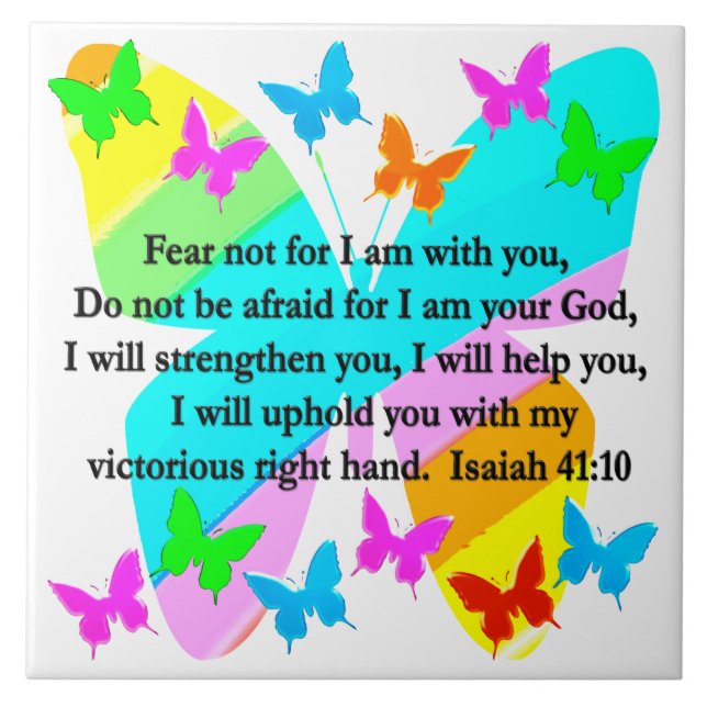 INSPIRIEREND ISAIAH 41:10 BIBLE VERSE DESIGN FLIESE (Vorderseite)
