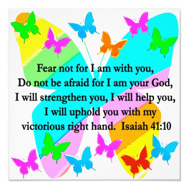 INSPIRIEREND ISAIAH 41:10 BIBLE VERSE DESIGN FOTODRUCK (Vorne)