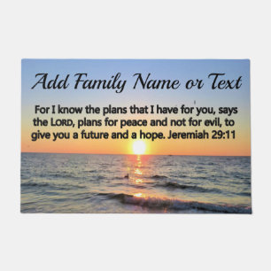 INSPIRIEREND JEREMIAH 29:11 PERSONALISIERT SUNRISE FUßMATTE