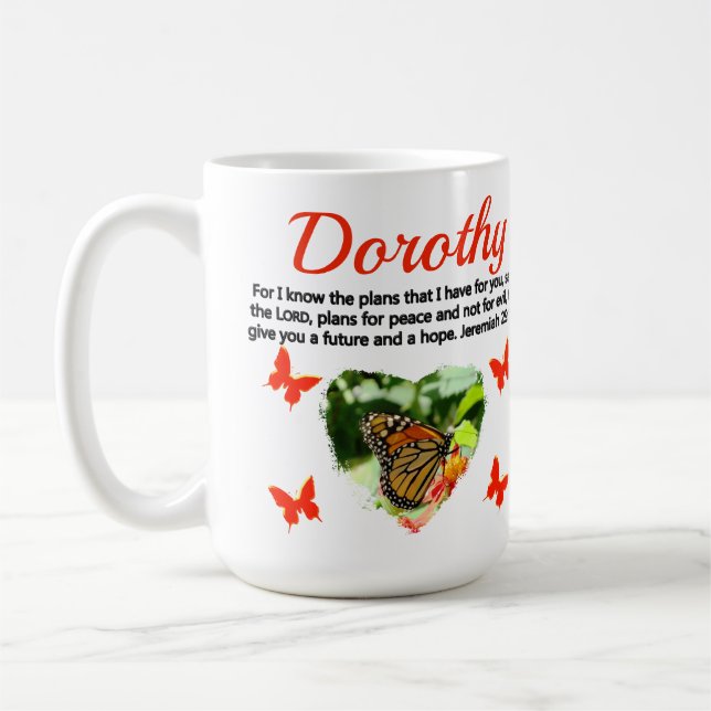 INSPIRIEREND JEREMIAH 29:11 PERSONALISIERTE BUTTER KAFFEETASSE (Links)