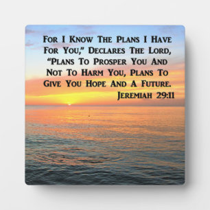 INSPIRIEREND JEREMIAH 29:11 SUNRISE FOTOPLATTE