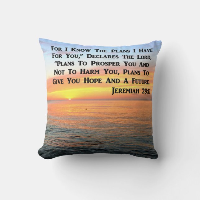 INSPIRIEREND JEREMIAH 29:11 SUNRISE KISSEN (Vorderseite)