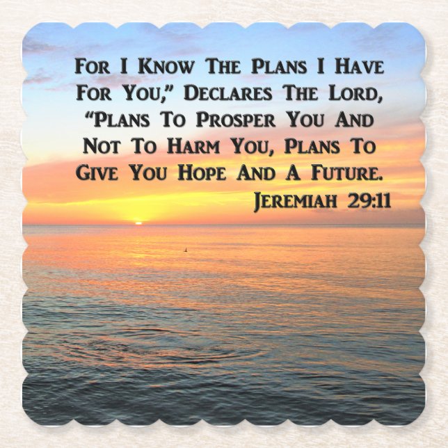 INSPIRIEREND JEREMIAH 29:11 SUNRISE UNTERSETZER (Vorderseite)