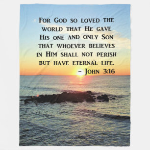 INSPIRIEREND JOHN 3:16 SUNRISE FOTO DESIGN FLEECEDECKE
