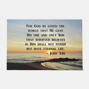 INSPIRIEREND JOHN 3:16 SUNRISE FOTO DESIGN FUßMATTE