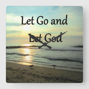 INSPIRIEREND LASS GO UND LASSEND GOD-FOTO QUADRATISCHE WANDUHR