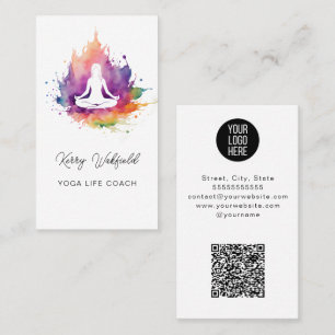 inspirierend Leben Yoga Coach Wellness Visitenkarte