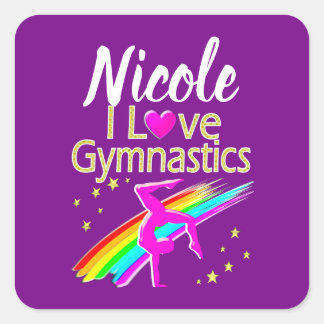 INSPIRIEREND LIEBE GYMNASTICS-DESIGN QUADRATISCHER AUFKLEBER