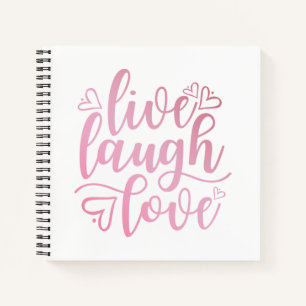 Inspirierend Live-Liebe lacht Zitat   Notebook Notizbuch