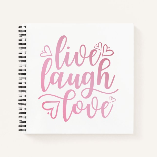 Inspirierend Live-Liebe lacht Zitat | Notebook Notizbuch (Vorderseite)
