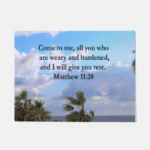 INSPIRIEREND MATTHEW 11:28 SCRIPTURE-DESIGN FUßMATTE