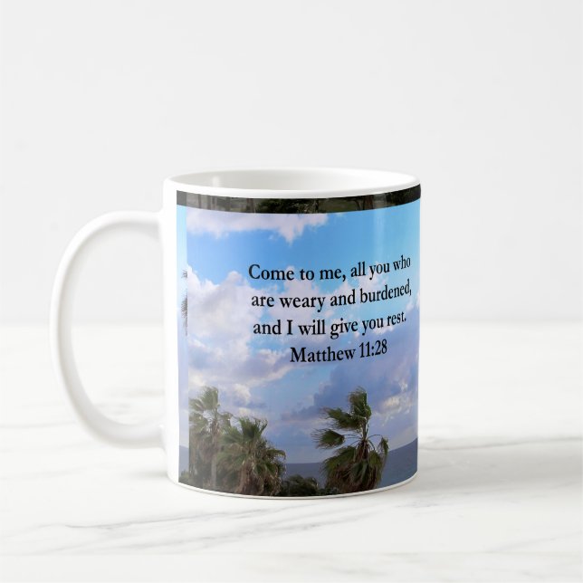 INSPIRIEREND MATTHEW 11:28 SCRIPTURE-DESIGN KAFFEETASSE (Links)