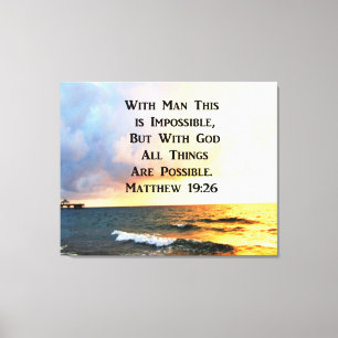 INSPIRIEREND MATTHEW 19:26 FOTO-DESIGN LEINWANDDRUCK