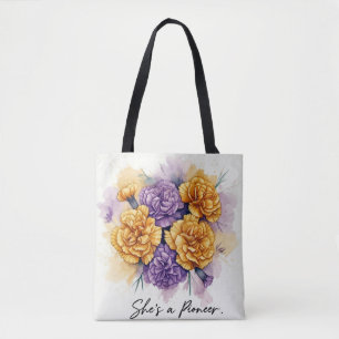 Inspirierend Nelken, "Sie ist eine Pionierin", Blu Tasche