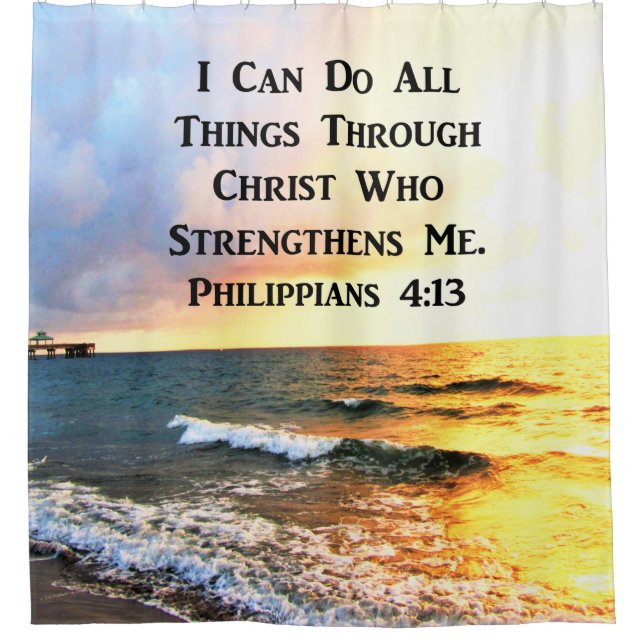INSPIRIEREND PHILIPPIANER 4:13 SCRIPTURE VERSE DUSCHVORHANG (Vorderseite)