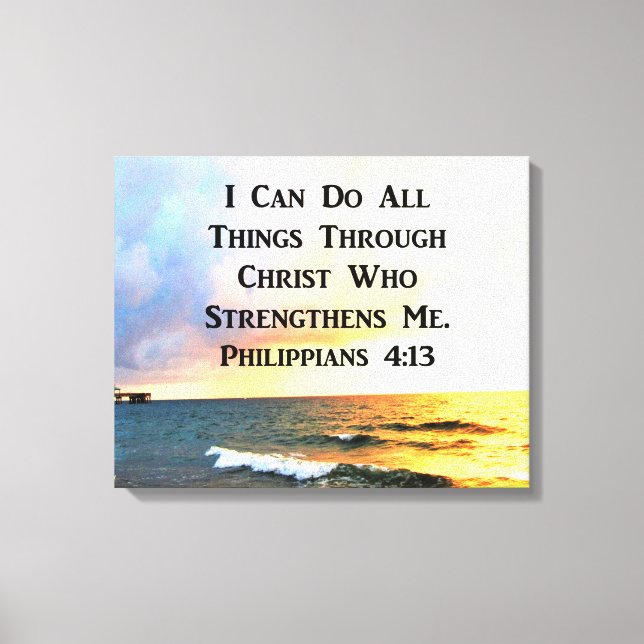 INSPIRIEREND PHILIPPIANER 4:13 SCRIPTURE VERSE LEINWANDDRUCK (Vorderseite)