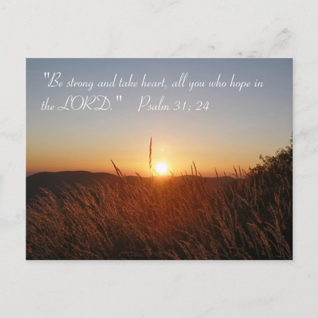 Inspirierend | Psalm 31:24 Postkarte (Vorderseite)