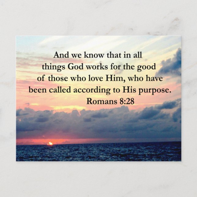 INSPIRIEREND ROMANS 8:28-DESIGN POSTKARTE (Vorderseite)