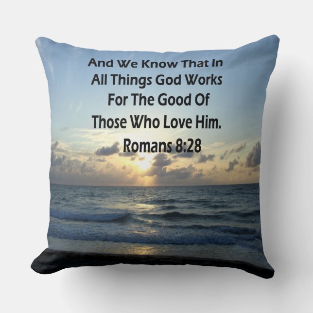 INSPIRIEREND RUMÄNE 8:28 BIBLE VERSE KISSEN (Vorderseite)