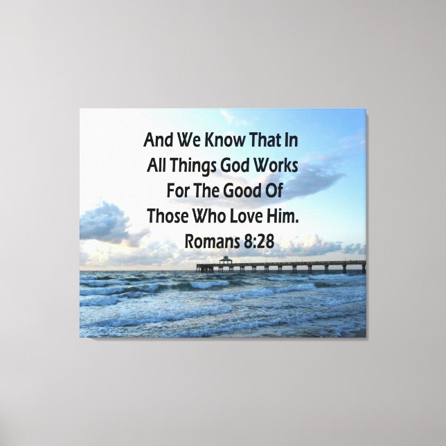 INSPIRIEREND RUMÄNE 8:28 BIBLE VERSE LEINWANDDRUCK (Vorderseite)
