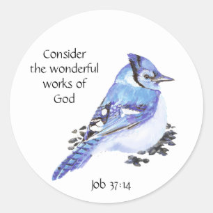 Inspirierend Schrifts-Zitat-Aquarell-Vogel-Kunst Runder Aufkleber