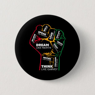 Inspirierend Schwarze Führer Power Faust Hand Schw Button