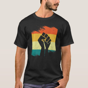 Inspirierend Schwarze Führer Power Faust Hand Schw T-Shirt
