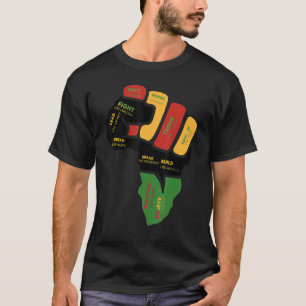 Inspirierend Schwarze Führer Power Faust Hand Schw T-Shirt