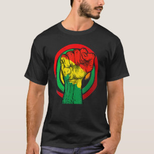 Inspirierend Schwarze Führer Power Faust Hand Schw T-Shirt