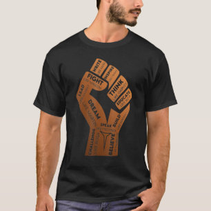 Inspirierend Schwarze Führer Power Faust Hand Schw T-Shirt