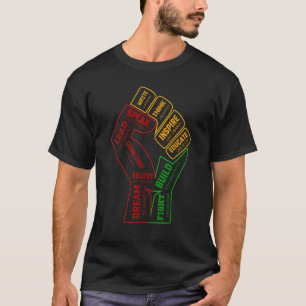 Inspirierend Schwarze Führer Power Faust Hand Schw T-Shirt