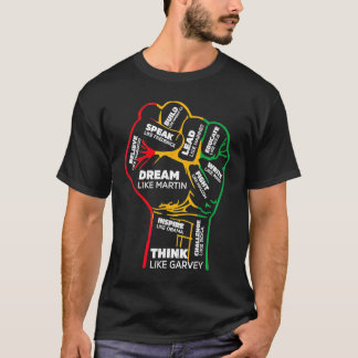 Inspirierend Schwarze Führer Power Faust Hand Schw T-Shirt