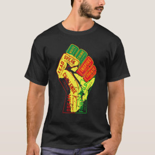 Inspirierend Schwarze Führer Power Faust Hand Schw T-Shirt