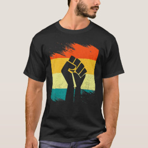 Inspirierend Schwarze Führer Power Faust Hand Schw T-Shirt