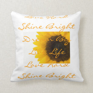Inspirierend Sonnenblumen-Word-Kissen Kissen