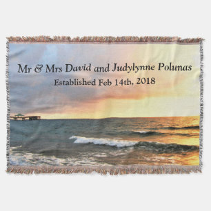 INSPIRIEREND SUNRISE PERSONALISIERTE WEDING BLANKE DECKE