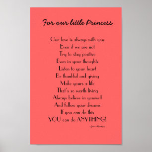 Inspirierend Tochtergedicht von den Eltern Poster