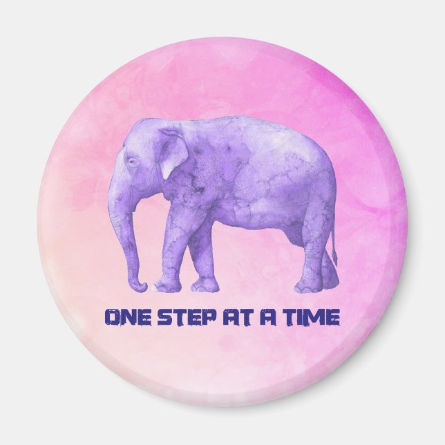 Inspirierend Typografie Lila Wasserfarbenlephon Magnet (Vorne)
