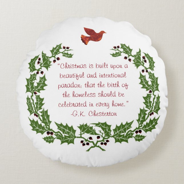 Inspirierend Weihnachtszitate Rundes Kissen (Vorderseite)
