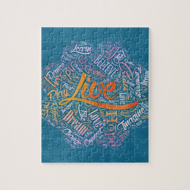 Inspirierend Wort-Wolken-Kunst in Lotus (Vertikal)